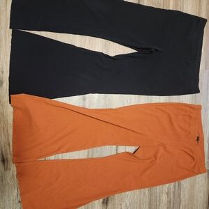 Wild Fable Black and Orange Ribbed Flare Leggings